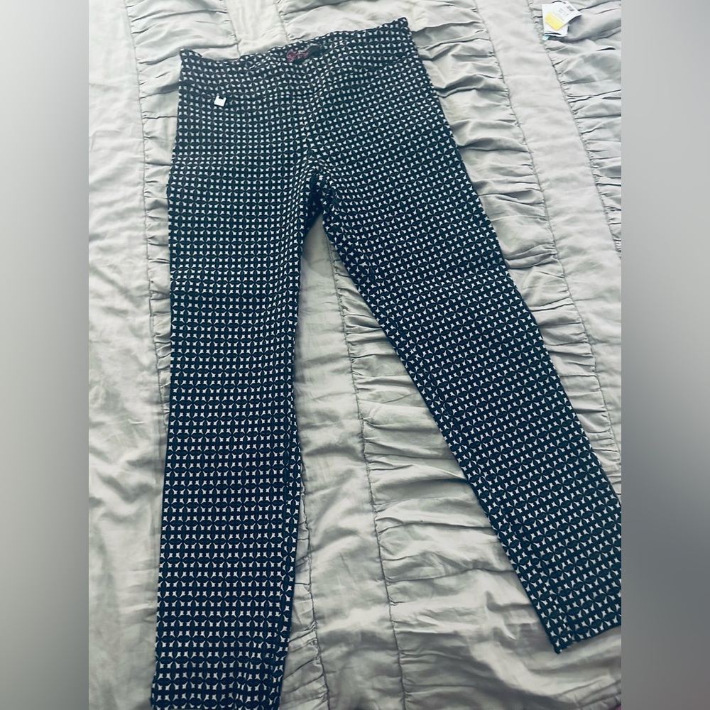 Peck & Peck Black and blue and‎ grey Geometric pattern,  Pants
